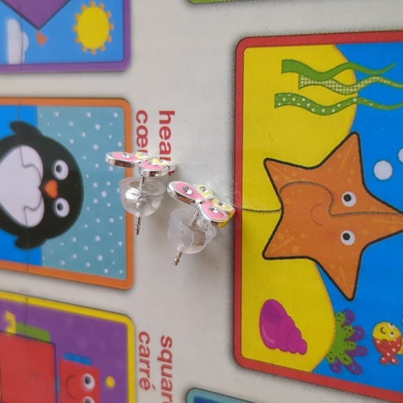 Children's Silver Butterfly Ear Studs #Clearance#Lastprice#No offer - Picture 3 of 6